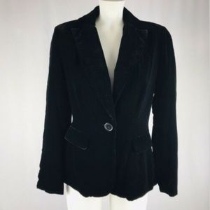 Black velvet blazer Sz 4 Silk